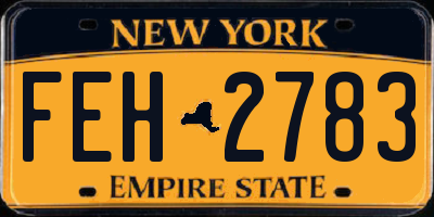NY license plate FEH2783