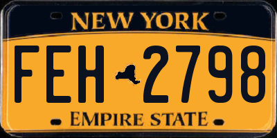 NY license plate FEH2798