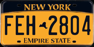 NY license plate FEH2804