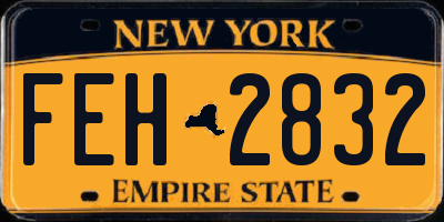 NY license plate FEH2832