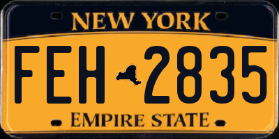 NY license plate FEH2835