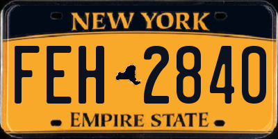 NY license plate FEH2840