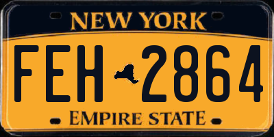 NY license plate FEH2864