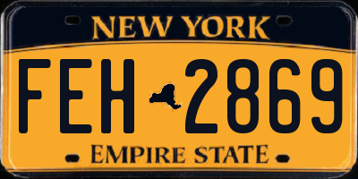 NY license plate FEH2869