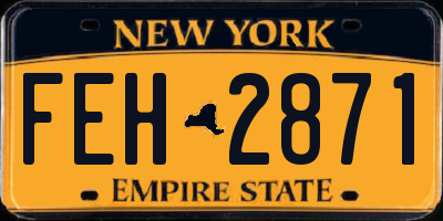 NY license plate FEH2871