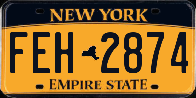 NY license plate FEH2874