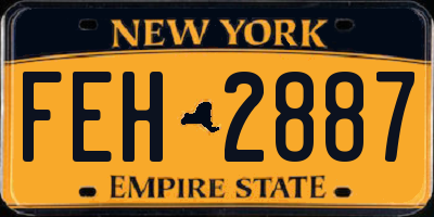 NY license plate FEH2887