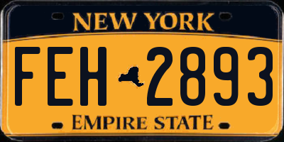 NY license plate FEH2893