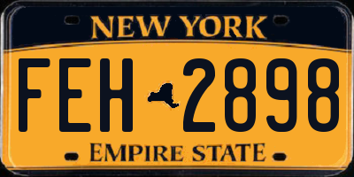 NY license plate FEH2898