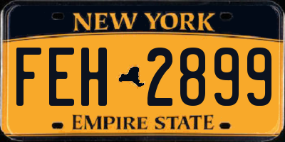 NY license plate FEH2899