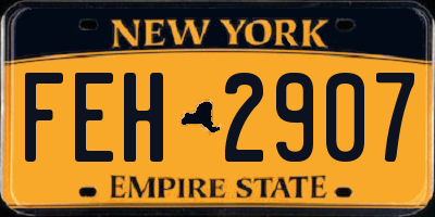 NY license plate FEH2907