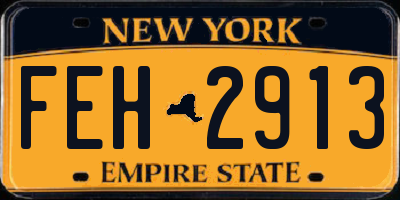 NY license plate FEH2913
