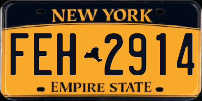 NY license plate FEH2914