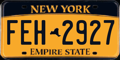 NY license plate FEH2927