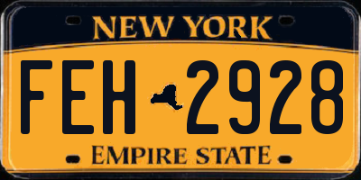 NY license plate FEH2928