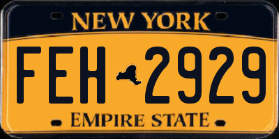 NY license plate FEH2929