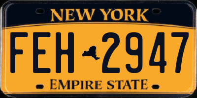 NY license plate FEH2947