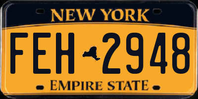 NY license plate FEH2948