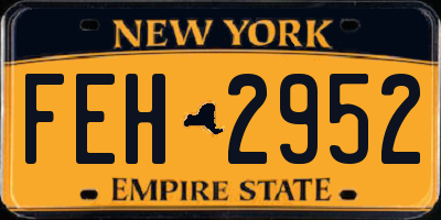 NY license plate FEH2952