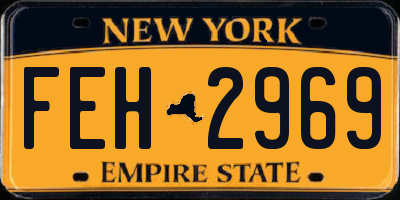 NY license plate FEH2969