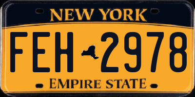 NY license plate FEH2978