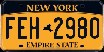 NY license plate FEH2980