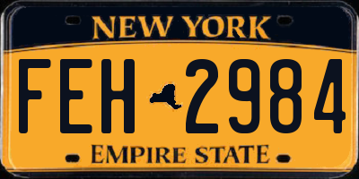 NY license plate FEH2984
