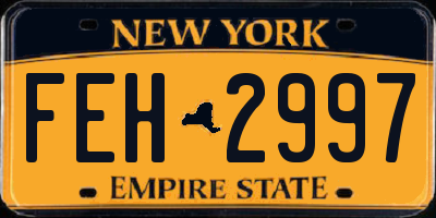 NY license plate FEH2997