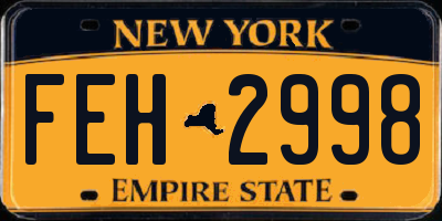 NY license plate FEH2998