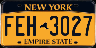 NY license plate FEH3027
