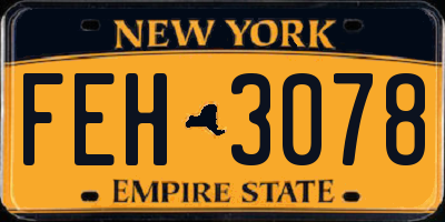 NY license plate FEH3078