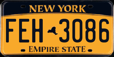 NY license plate FEH3086