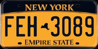 NY license plate FEH3089
