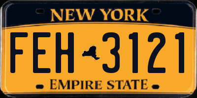 NY license plate FEH3121