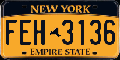 NY license plate FEH3136