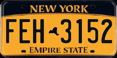 NY license plate FEH3152