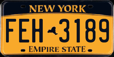 NY license plate FEH3189