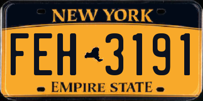 NY license plate FEH3191