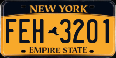 NY license plate FEH3201