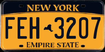 NY license plate FEH3207