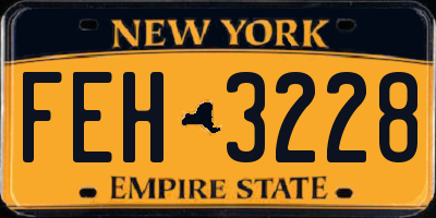 NY license plate FEH3228