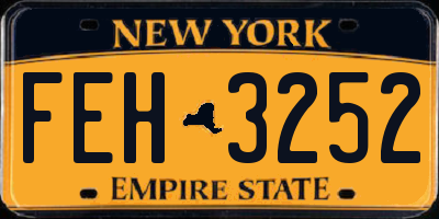 NY license plate FEH3252
