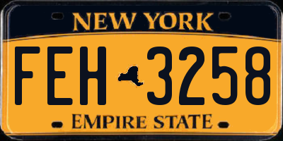 NY license plate FEH3258