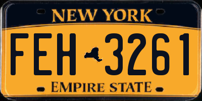 NY license plate FEH3261