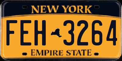NY license plate FEH3264