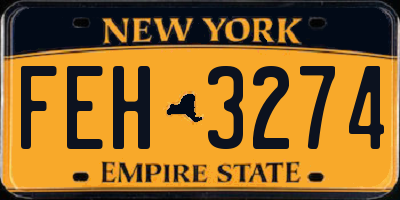 NY license plate FEH3274