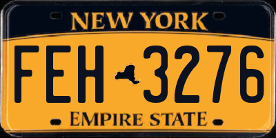 NY license plate FEH3276