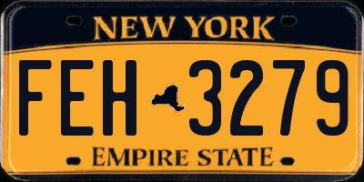 NY license plate FEH3279
