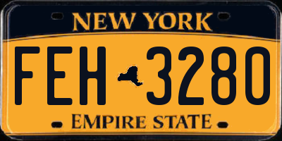 NY license plate FEH3280