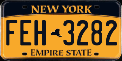 NY license plate FEH3282
